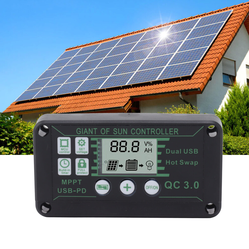 10A Mppt Solar Charge Controller Abs Auto Focus Regulator For Rv/Boat/Trailer 9431377634436