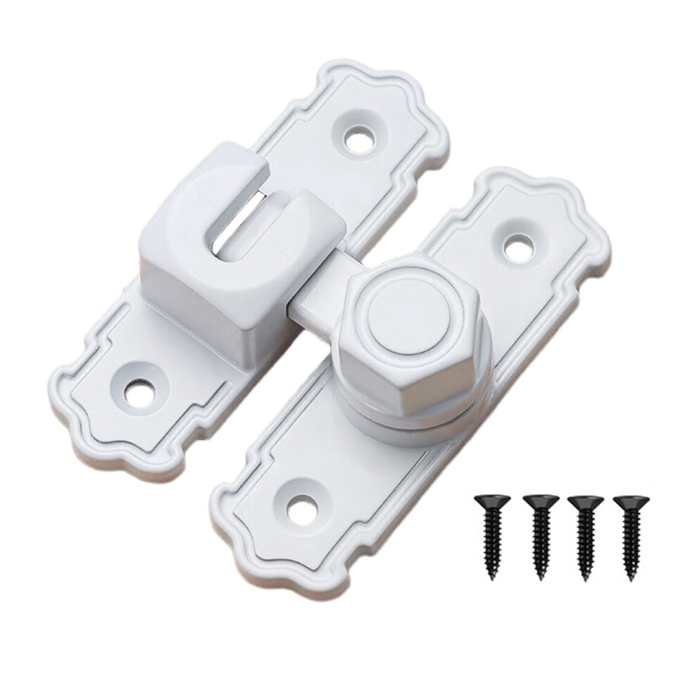 Heavy Duty 90/180 Degree Sliding Swing Latches Lock With-White 7732000547058