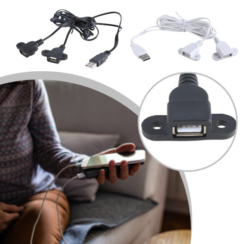 USB-Y-Splitter-Kabel, Stecker auf Doppel-Buchse,-Weiß 2