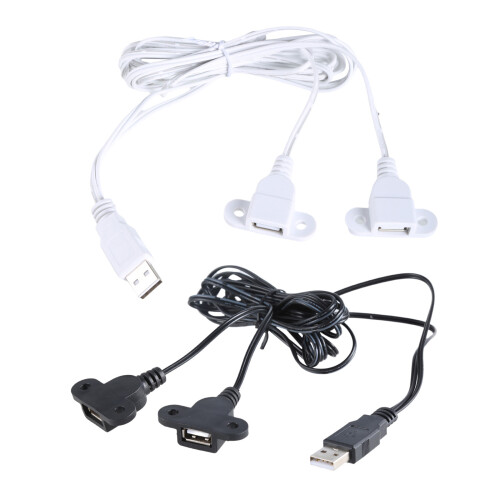 USB-Y-Splitter-Kabel, Stecker auf Doppel-Buchse,-Weiß 1