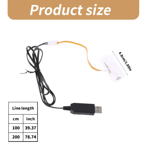 Éliminateurs de batterie USB vers 4.5V LR14 C, câble-2 mètres 2