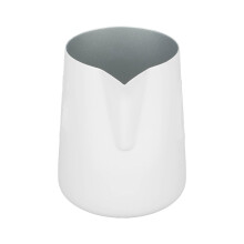Brocca in acciaio inossidabile da 380 ml con beccuccio appuntito, colore bianco