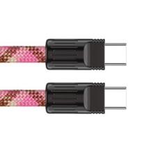 60W USB C-oplaadkabel Draagbaar 2 in 1 Type-Retroroze
