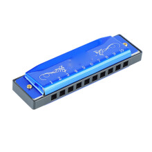 10 Hole Harmonica in Blue, C Key, Professional Standard with Case
