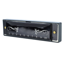 Black 10 Hole 20 Tune C Key Harmonica with Case Suitable for Kids & Beginners