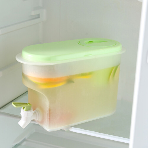 Pentola in plastica verde da 3.9L con rubinetto, capacità elevata 2