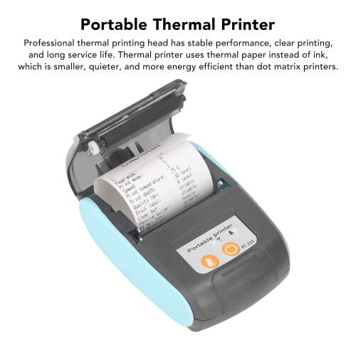 Bluetooth 58mm Thermoquittung Drucker Mehrsystem Tragbar DC7,4V 2