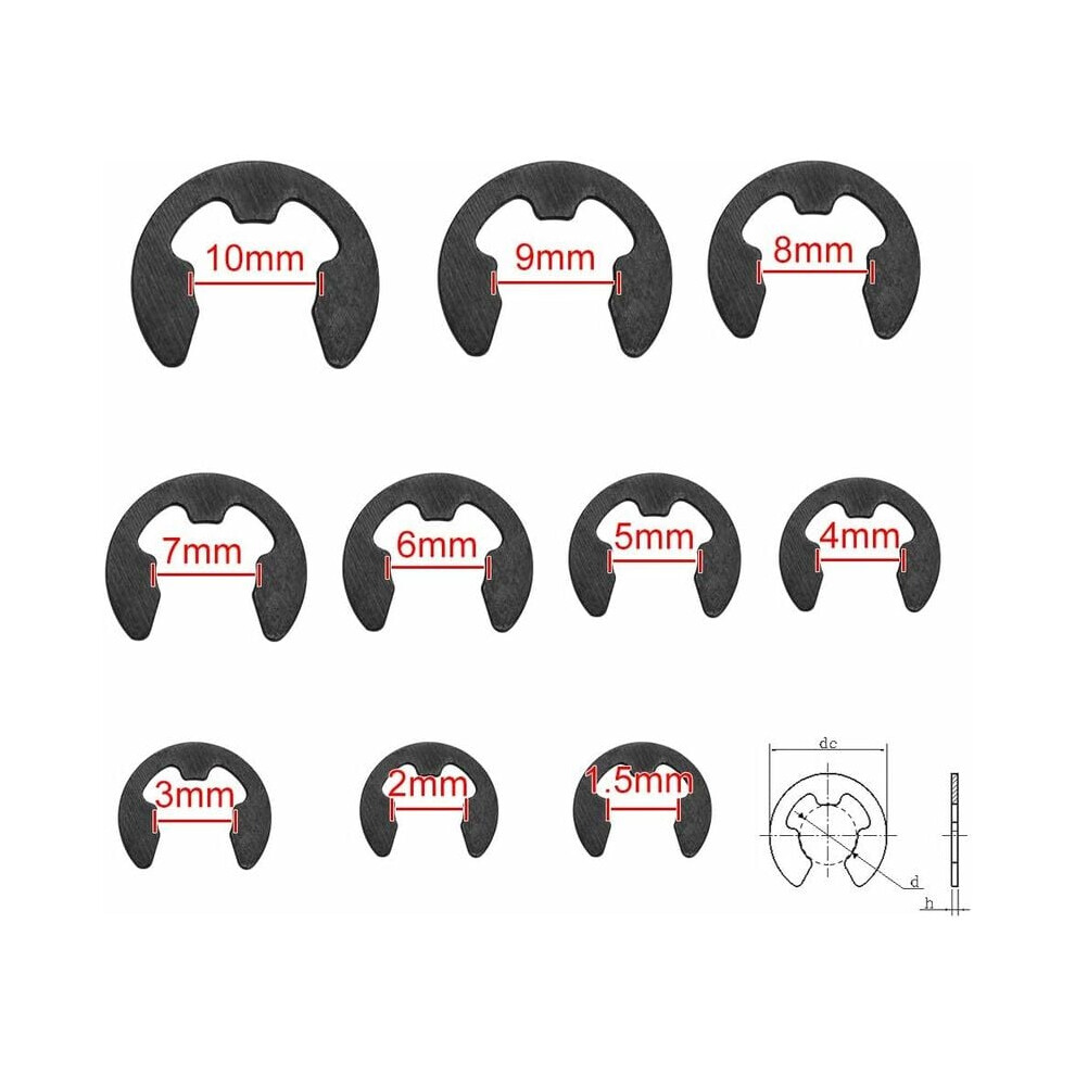 Assortment Set For Multipurpose Use, Stainless Steel External Retaining Ring, Concave Design Ensures Spring-Like Retention, Suitable For Various 9169997140944