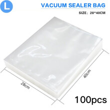 Sacos herméticos para seladora a vácuo, pacote com 100/200 unidades, com relevo para maior sucção, alta resistência a perfurações, livres de