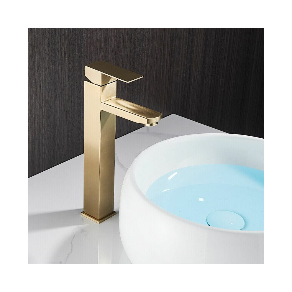 Luxury Above Counter Ceramic Vessel Sink, Robust Quality With Durable Construction For Bathroom Vanity, High-Quality Metal Faucet With Waterfall 9169997141682