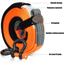 Cinghia di traino per veicoli per il recupero di auto, fune di traino resistente con ganci di sicurezza antiruggine e antideformazione, cinghia di