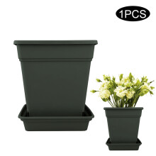 Square Deck Box Planter, Elegant Modern Design For Indoor Outdoor Gardening, Lightweight Sturdy Polypropylene Planter With Drainage Hole