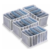 Verbesserter Kleiderschrank-Organizer, transparente Schubladeneinsätze für Kleidung, faltbarer Kleiderschrank-Organizer aus Vliesstoff, großes