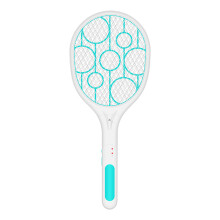 Indoor Outdoor Bug Zapper Racket, 3-Layer Safety Mesh Insect Racket with Rechargeable Electric Fly Swatter, Portable Mosquito Killer for Camping,