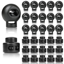 Smooth Easy Positioning Cord Lock, No Stuck Thread Guarantee, Spring Elastic Fastener for Drawstrings, 30 Pieces Black, Perfect for DIY Projects