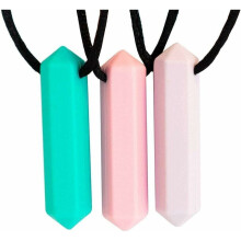 Chew Stick, Oral Motor Development Aid For Boys & Girls, Non-Toxic Food-Grade Silicone Chewelry With Cord And Double Clasps Design For Fidgeting,