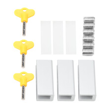 3pcs Aluminum Alloy Sliding Door Window Lock Child Proof, Punch-Free with Key