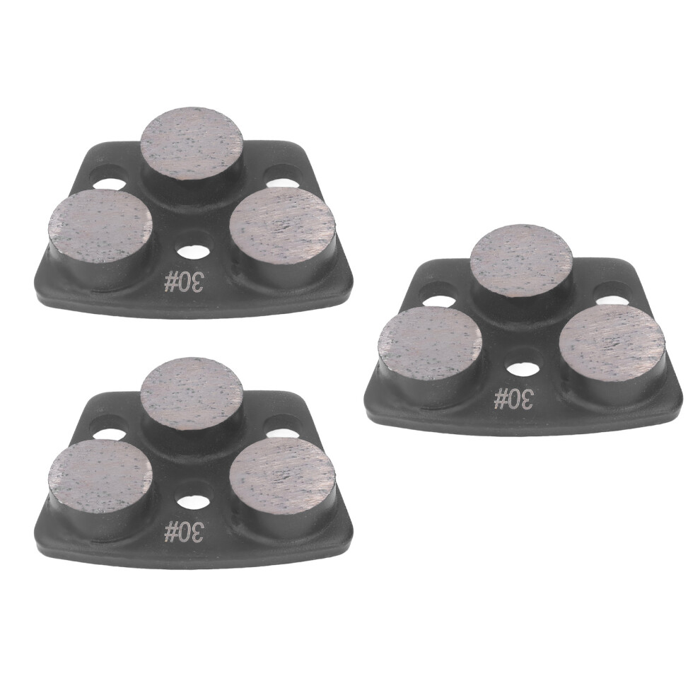 3Pcs Diamond Grinding Shoes For Concrete Floor Trapezoid Cutter Black Grit 30Mm 8471370123057