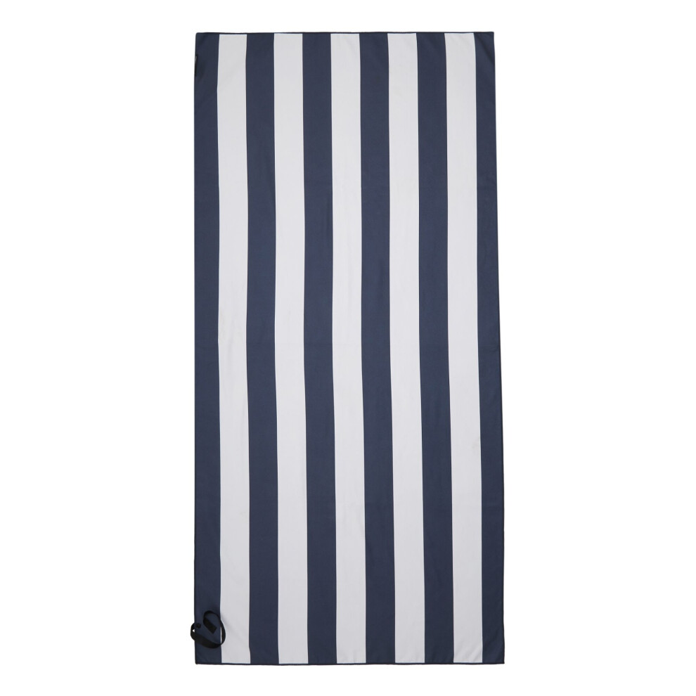 New Regatta (One Size, Navy/White) Striped Microfibre Beach Towel White