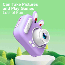 Fotocamera digitale per bambini 1080P con schermo IPS da 2,0 pollici, doppia lente, fino a 40M di foto, rosa cervo