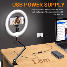 APEXEL 10 Inch USB Ring Light Kit 2700K-5500K 10-Level Brightness
