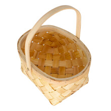 Compact Woven Trash Can, Decorative Flower Basket for Home Decor, Multi Function for Camping, Hiking, and Picnics, Brown (7.9 x 6.3 x 7.1 inch)