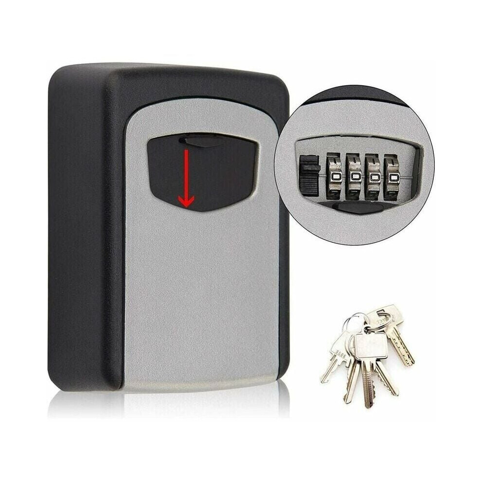 Secure Key Storage Lock Box, Reinforced Zinc Alloy Body Ensures Sturdy And Durable Protection For House Keys, Resettable Code Safe Security Lock Box 9169997142429