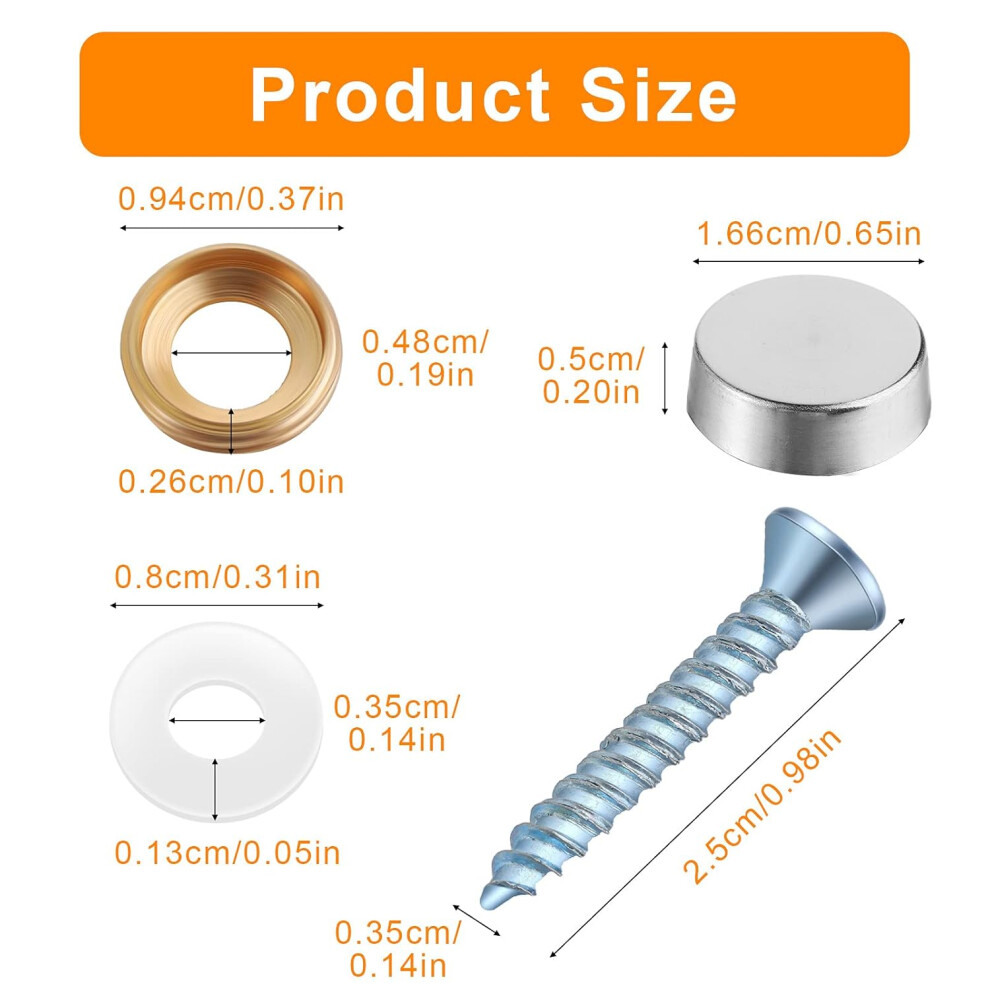 Elegant Screw Covers Decorative Caps, High Quality Stainless Steel Mirror Screws Fasteners With Concealed Design For Furniture Decoration 9169997142672