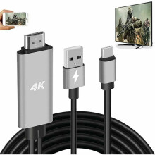 Digitálny prevodník pre HDMI pripojenie, kábel USB typu C s rozlíšením 4K a 60 FPS a podporou MHL, adaptér HDMI pre zrkadlové nabíjanie a