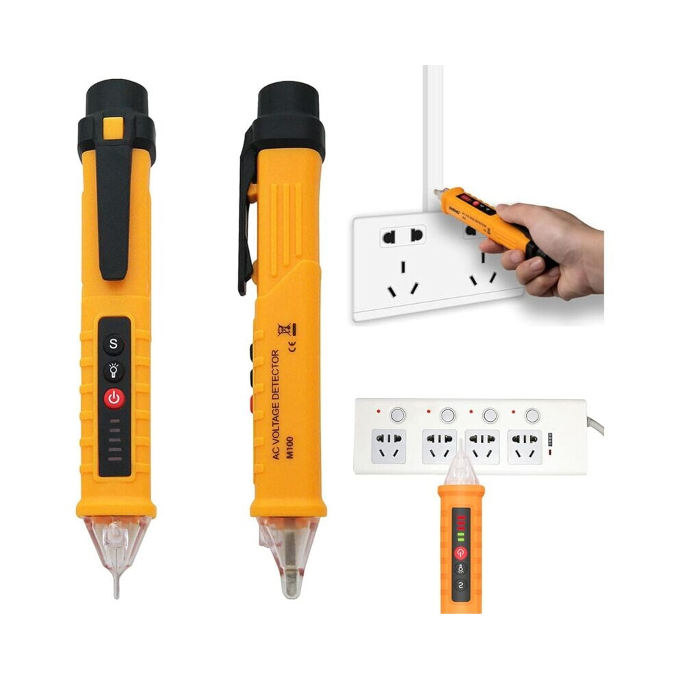 Electric Voltage Detector Tester Pen, Non-Contact Voltage Tester With Led Flashlight, Ac Voltage Detector For Live Neutral Line Detection, Built-In 9448196758571