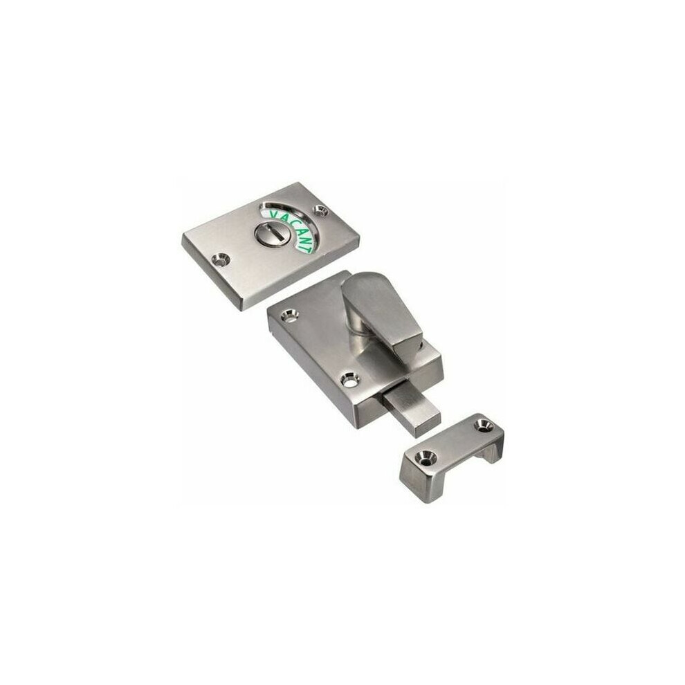 Privacy Handle Lock For Public Restroom Toilet, Stainless Steel Material Indicator Lock With Vacant Engaged Display (1Pc) 9405630602005