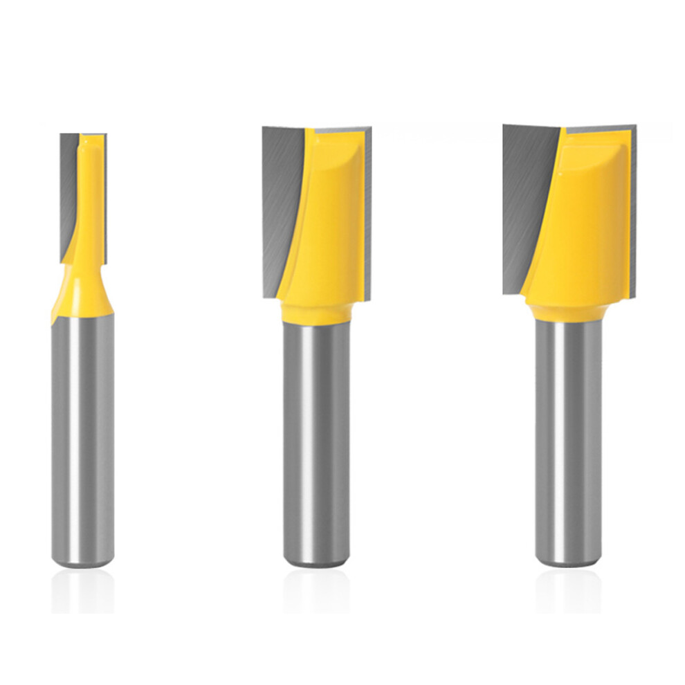 Dado Groove Cutting Straight Router Bits, 3 Pieces Cnc Router Compatibility With Spray Coating Anti-Kickback Design, Universal Router Fit For Smooth 9173940311169