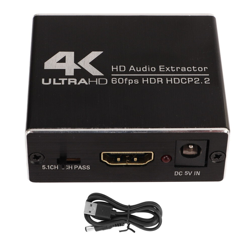 Hdmi Audio Extractor For Ultra Hd 4K Hdmi To Optical And 3.5Mm Aux Audio Adapter Converter With Dts 5.1 Support Plug And Play Low Power Consumption Co 9093122783662