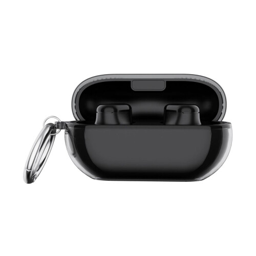 Silicone Case for Buds with Keychain Soft Protective-Black