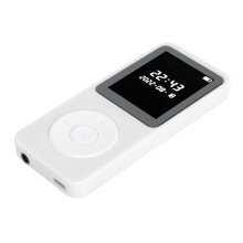 Bluetooth 5.0 MP3-Player mit FM, Wecker, LCD-Display, Weiß, Kein Speicher