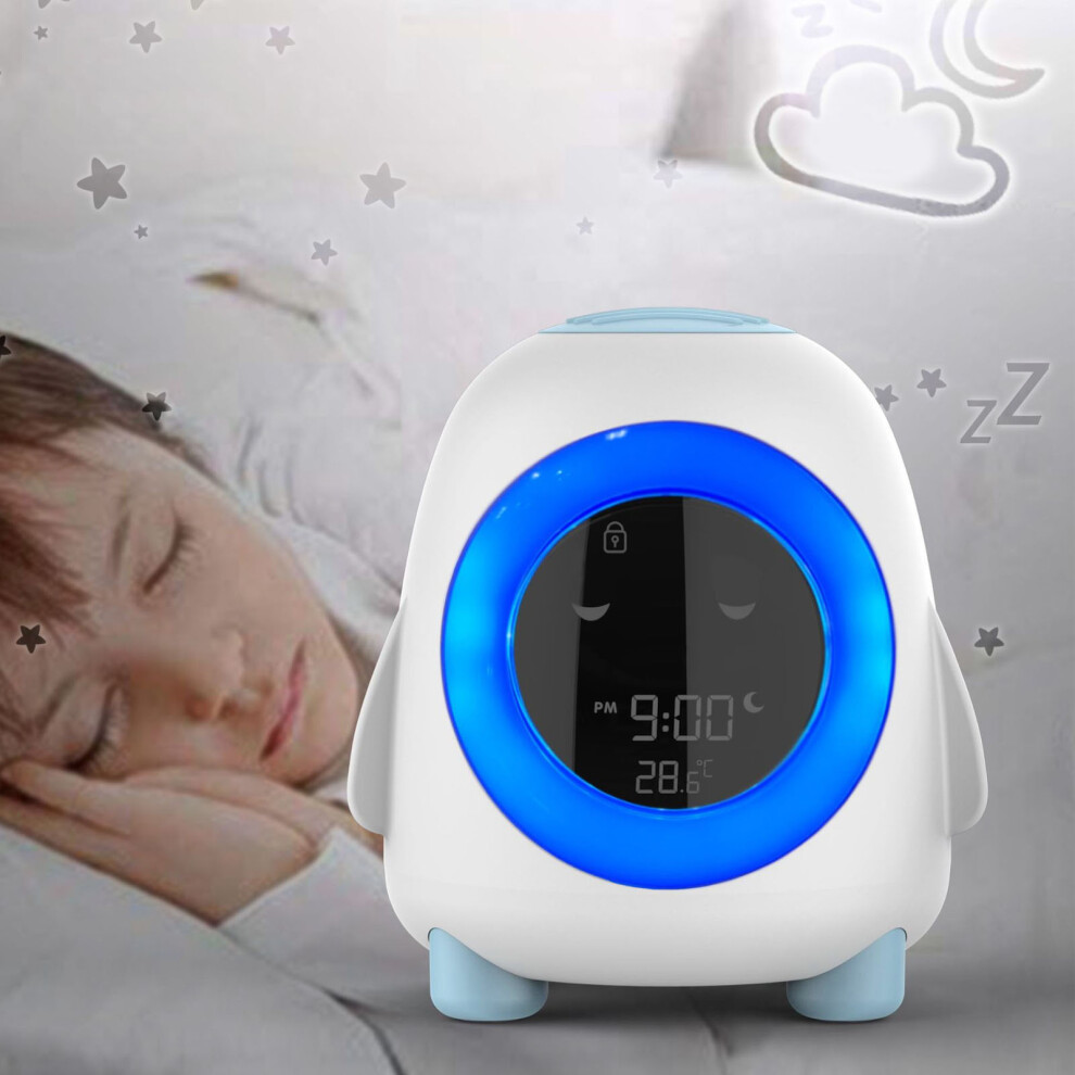 Kids Penguin Alarm Clock With Night 14Cm Digital Time Trainer Light