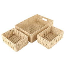 Sustainable Wicker Storage Eco-Friendly Handwoven Baskets Decorative Organizer Containers Versatile Shelving Baskets Recycled Paper Rope Bins With Han