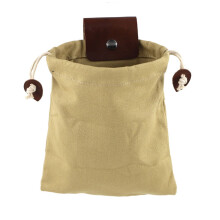 Leather Belt Pouch Waxed Canvas Foldable Outdoor Foraging Bag Drawstring Closure Bushcraft Bags For Hiking Camping Multi Purpose Picking Bag Waterproo