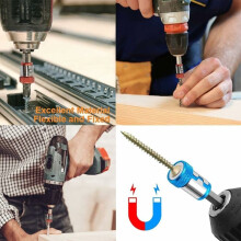 Inel magnetic pentru șurubelniță, inel magnetic detașabil cu șurub magnetizator modernizat pentru biți cu coadă de 1/4 inch, suport magnetic