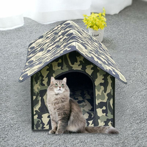 Feline Fortress, Αδιάβροχο Μεγάλο Εξωτερικό Σπίτι Γάτας για τον Χειμώνα, Εύκολη 1
