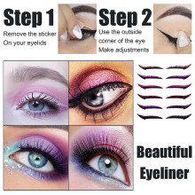 Glitter eyeliner stickers, een prachtige highlight voor vrouwen, onzichtbaar en direct aan te brengen, een langdurig en waterdicht oogmake-up