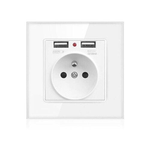 Έξυπνος διπλός φορτιστής USB, πρίζα AC110V-250V16A για συσκευές γενικής χρήσης, εύκολη