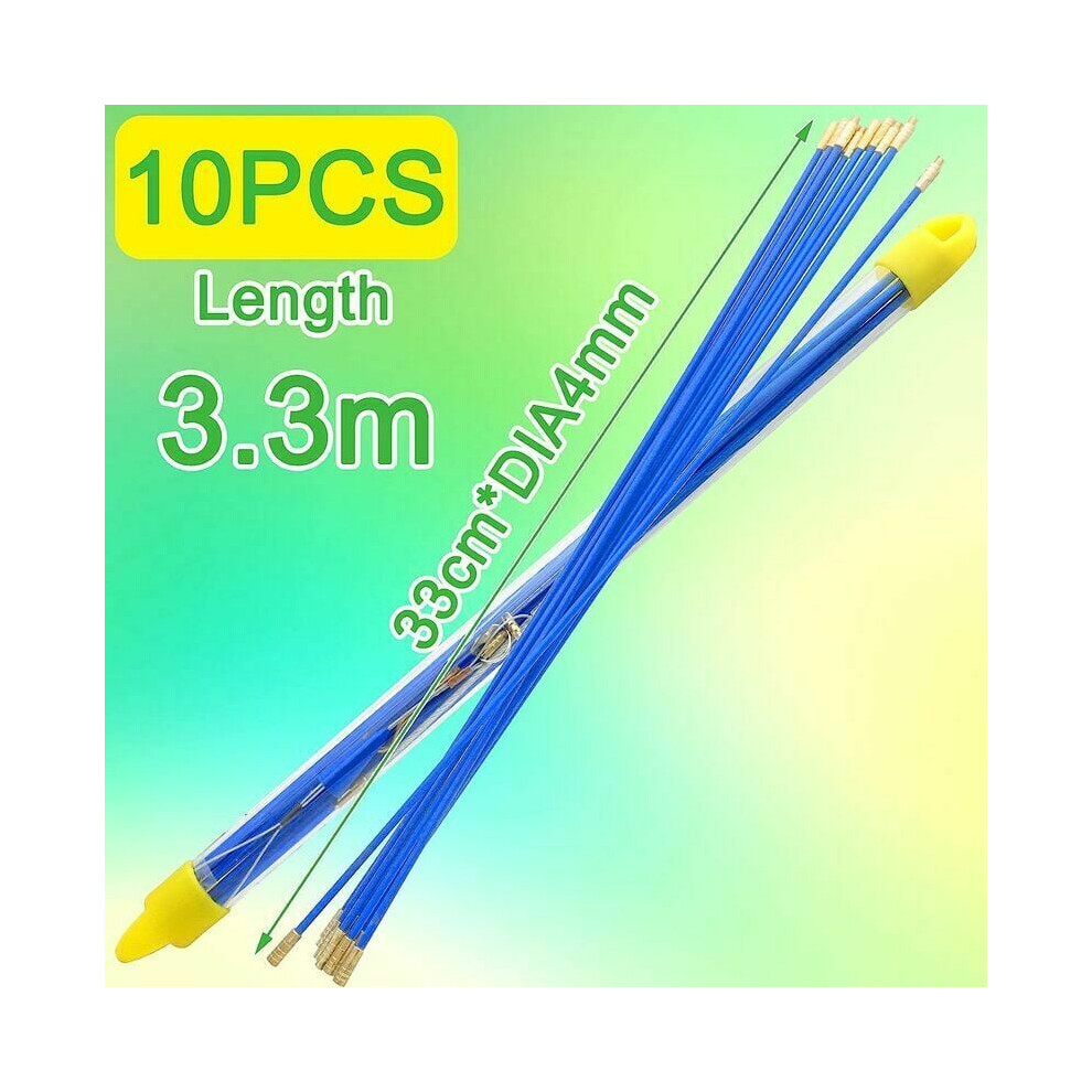 Fiberglass Duct Rodder, Multi-Function Cable Pulling Kit For Easy Installation Of Electrical Conductors, Connectable Rods, Flexible & Rigid Design, 9169997143525