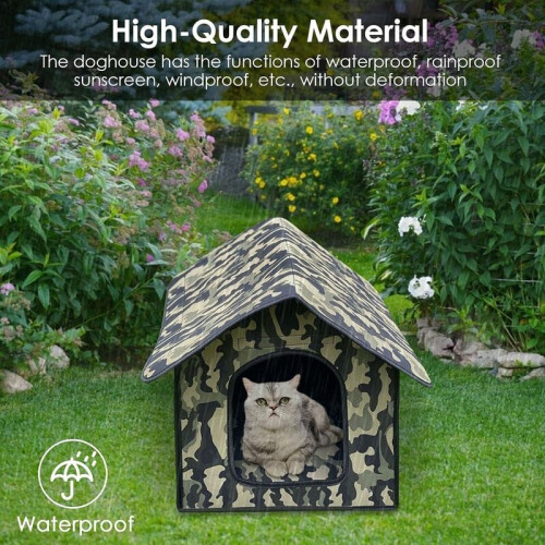 Feline Fortress, Αδιάβροχο Μεγάλο Εξωτερικό Σπίτι Γάτας για τον Χειμώνα, Εύκολη 2