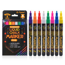 Juego de marcadores de tiza líquida, barriles de marcadores transparentes para comprobar visualmente la tinta, suministros de arte para superficies