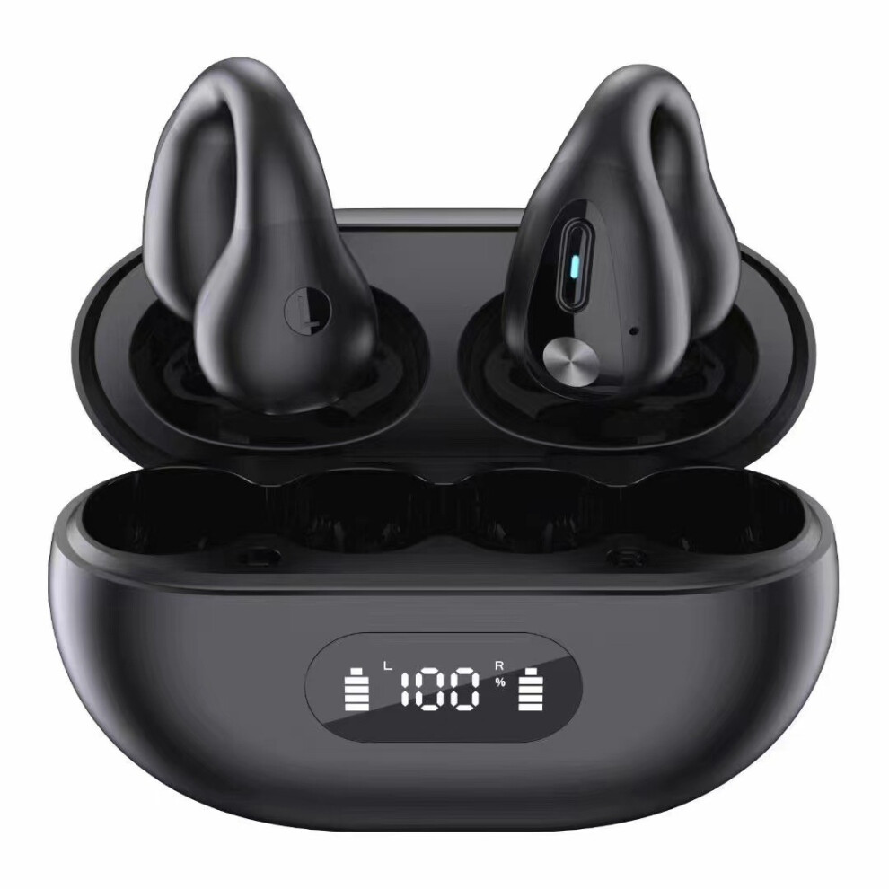 Open Ear Bone Conduction Headphones For Running, Skeleton Conduction Bluetooth Headset With Cvc Algorithm For Noise Reduction, Ultra-Low Latency & 9405630927672