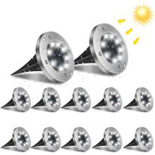 Refletores solares de solo brilhantes, com revestimento em aço inoxidável à prova d'água, ideais para iluminação de caminhos externos. Fácil