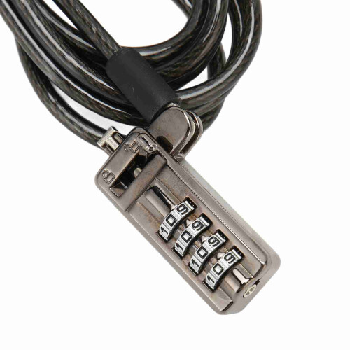 Câble de sécurité pour ordinateur portable avec serrure à code à 4 chiffres, noir, pour prévention du vol 2