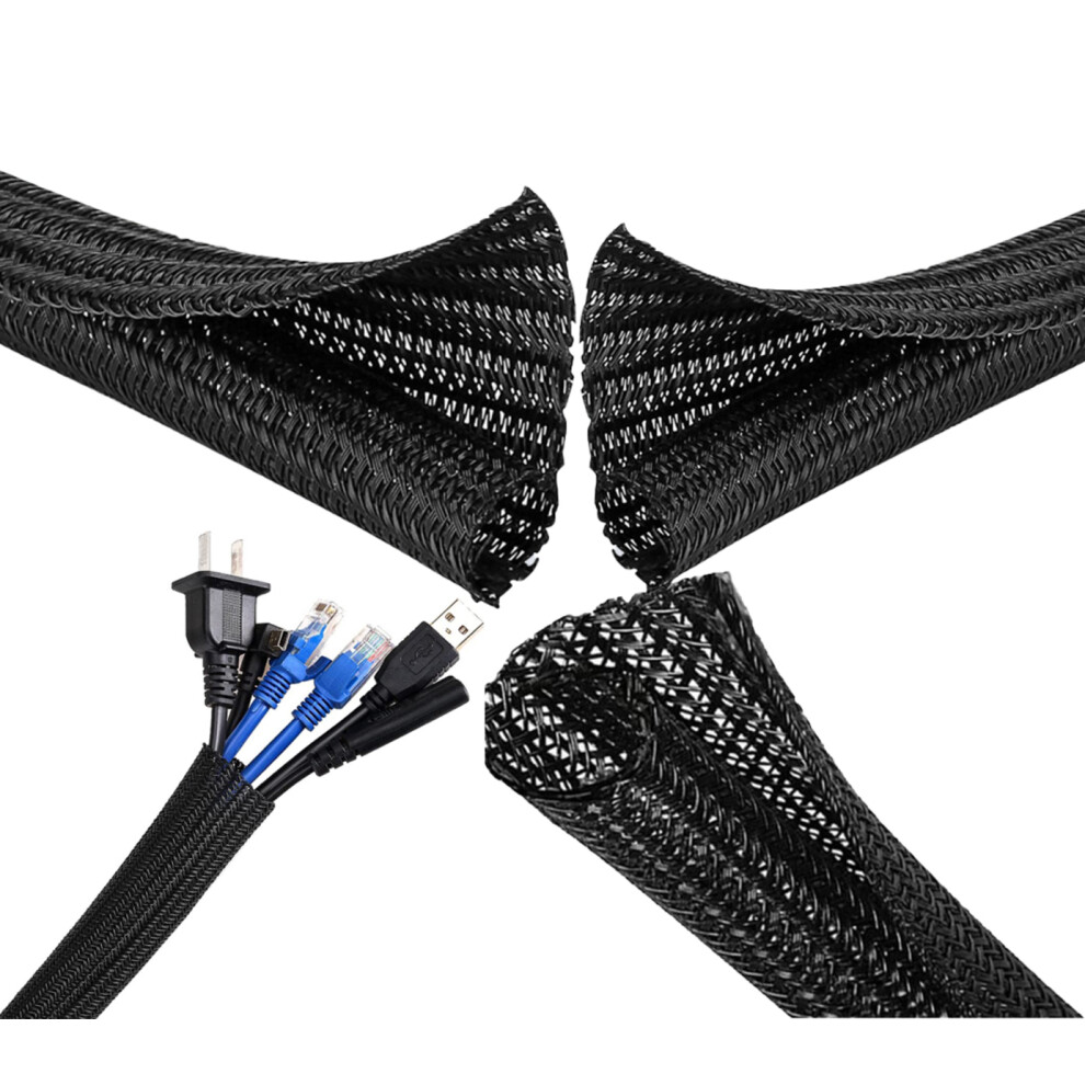 Wire Loom Tubing For Cable Management, Split Sleeving Cable Sleeve For Power And Data Lines, Flexible Wire Covers With Flame Retardant And Self 9340959456437
