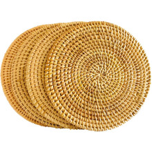 Home Decorative Coasters, Elegant Round Woven Trivets Made From Natural Vietnam Rattan, Lightweight And Perfect For Eco-Friendly Households